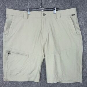 Simms Challenger Shorts Men XXL Tan Guide Fishing Cargo Hiking Stretch Nylon 10"